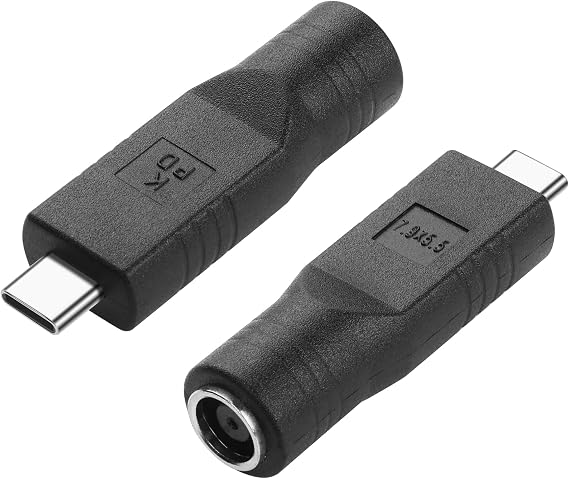 USB C Male to DC Female Power Adapter Type-C to DC 8mm Female Converter Work with 20V/100W+ Type-C PD Source(2-Pack)