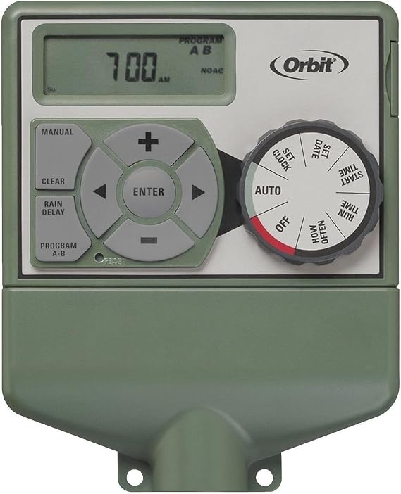 Orbit 57596 Easy Dial 6-Station Indoor Sprinkler Controller, Green