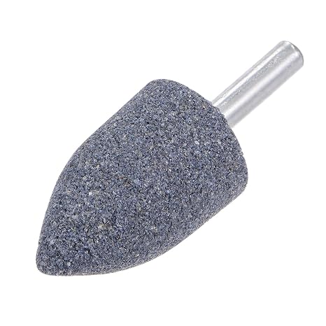 uxcell 4pcs Abrasive Mounted Stone 1/4" Shank 1" Dia Conical Corundum Grinding and Polishing Head for Engraving Rotary Tool