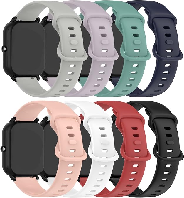 E ECSEM Compatible for Hendari P66 Watch Bands Soft Silicone Waterproof Adjustable Quick Release Strap Replacement Wristbands for Hendari for Women Men