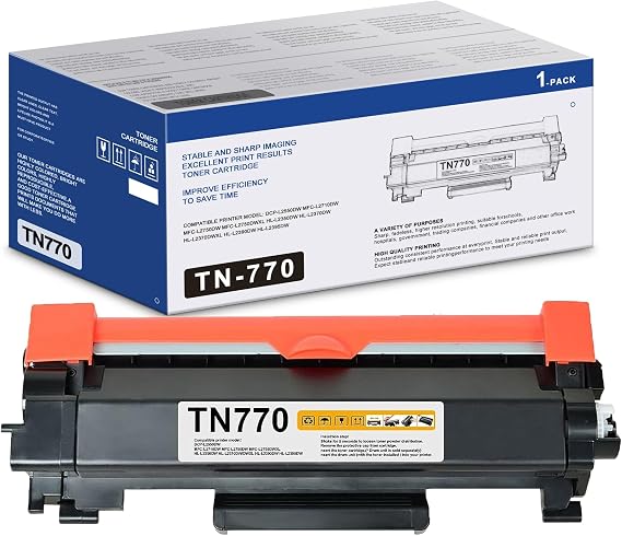 TN770 TN-770 Super High Yield Toner Replacement for Brother TN 770 TN760 Toner Cartridge for HL-L2370DW HL-L2370DWXL MFC-L2750DW MFC-L2750DWXL Printer (Black,1-Pack) | Replacement for Brother TN 770 TN760 Toner Cartridge for HL-L2370DW HL-L2370DWXL MFC-L2750DW MFC-L2750DWXL Printer