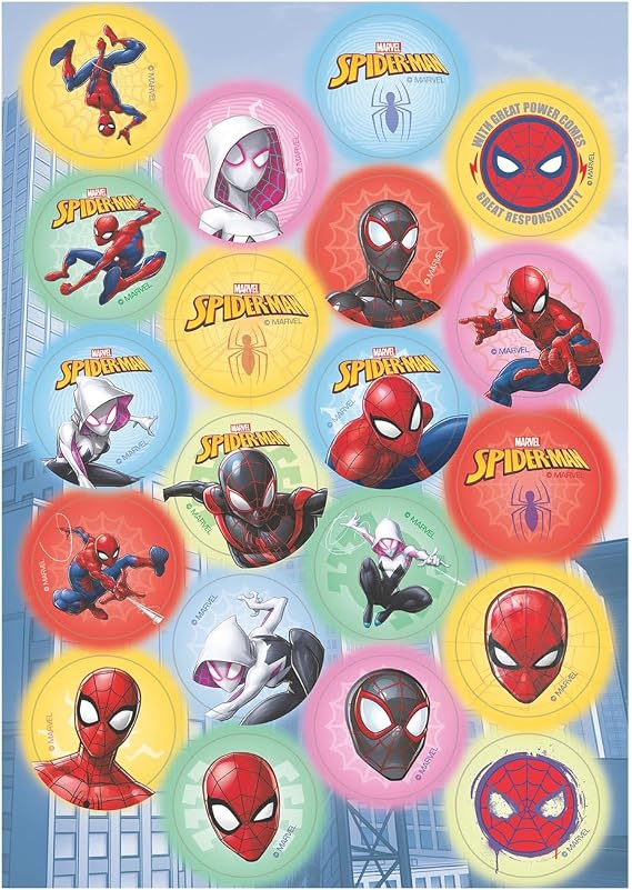 Dekora Spiderman Mini Wafer Paper Edible Cupcake Toppers Cupcake Muffins Cookies Round 3.4cm
