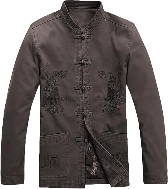 ZooBoo Chinese Clothing Tang Suit - Traditional China Ancient Costume Male Martial Arts Tangzhuang Kung Fu Long Sleeve Jacket