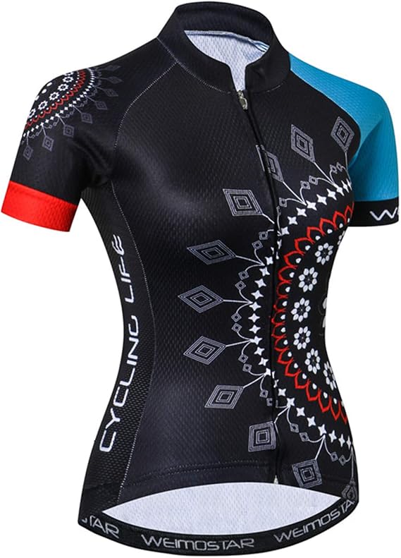 JPOJPO Women's Cycling Jersey Sleeveless Short&Long Sleeve Bike Shirt Half Zipper Road Bicycle Biking Tops CF3
