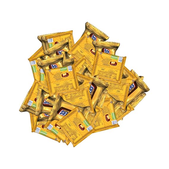 Snkrs Peanut Butter Chocolate Mini Bars - 1 lbs Fun Size Irresistible Mini Treats - Individually Wrapped Single Size Bulk Chocolate - Delicious Sweets for Valentines Day, Holidays, Pantry & Birthdays
