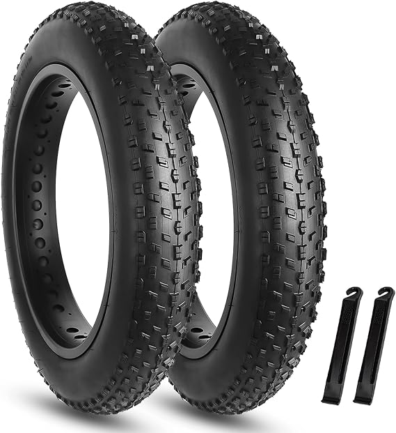 Hycline Fat Bike Replacement Tire: 20x3.0/26x3.0/20x4.0/26x4.0 Inch High-Performance Wear-Resistant Folding MTB Bicycle Tires, All-Terrain High-Density for Street or Trail Riding