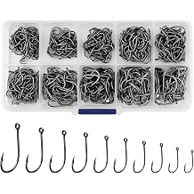 500pcs Fishing Hooks Set, Carbon Steel Barbed and Barbless Carp Hooks with 10 Sizes No.3–No.12, Sea Fishing Tackle Kit with Tackle Box for Carp Rigs,Freshwater Angling Accessories