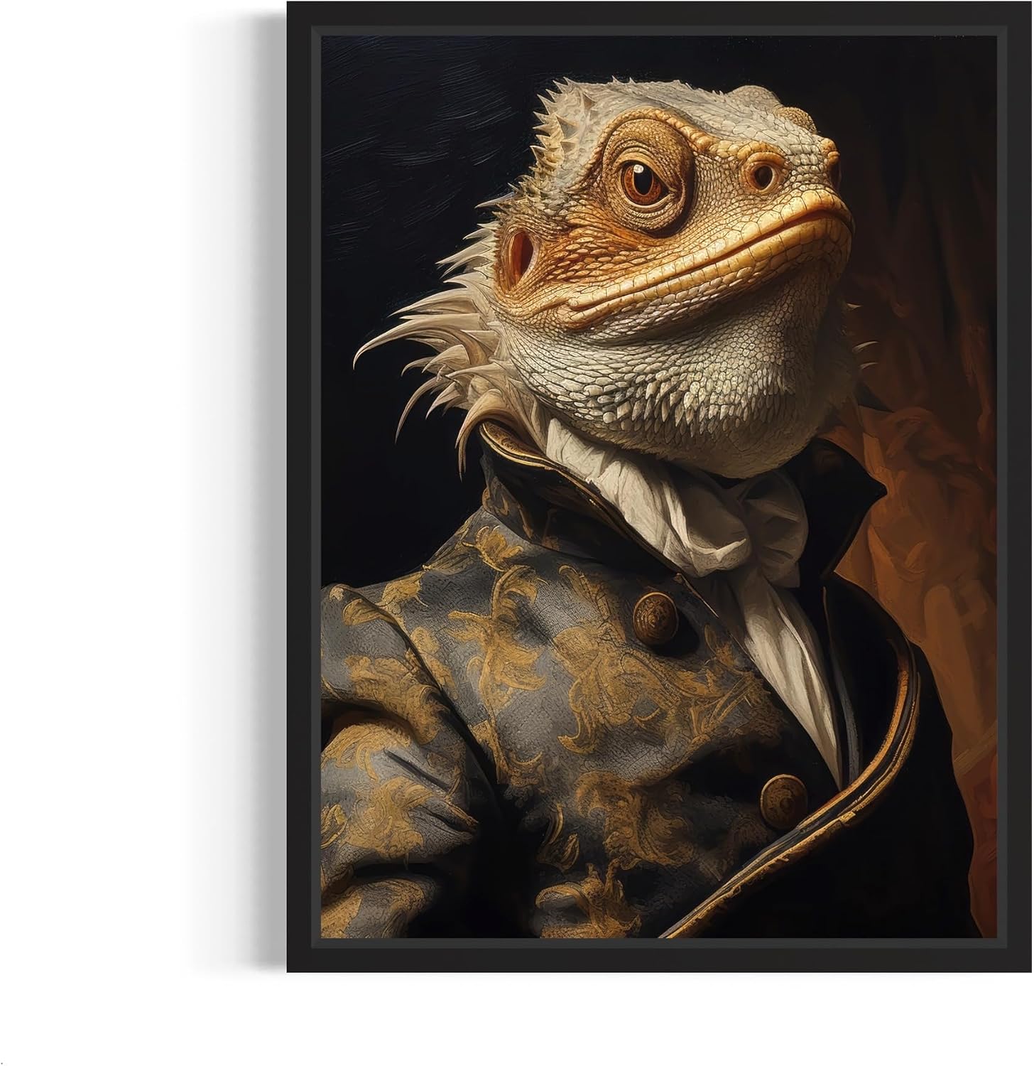 Bearded Dragon Vintage Portrait Poster Art Print, Classic Animals Wall Decor Home Art for Bedroom, Mancave Painting, Living Room Bedroom 35 Bearded Dragon, 8 x 10 inches, Unframed