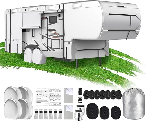 MOFEEZ 5th Wheel RV Cover 29-33ft, 420D Oxford Fabric Fifth Wheel Cover