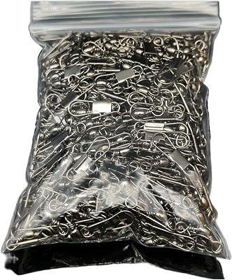 Fishing Tackle Kit Fishing Hooks 50 Pcs Winter Ice Fishing Goods Swivel Fishing Connector Pin Bearing Rolling Swivel Snap Fastlock Clips Fishhook Lure Tackle Worm Hooks