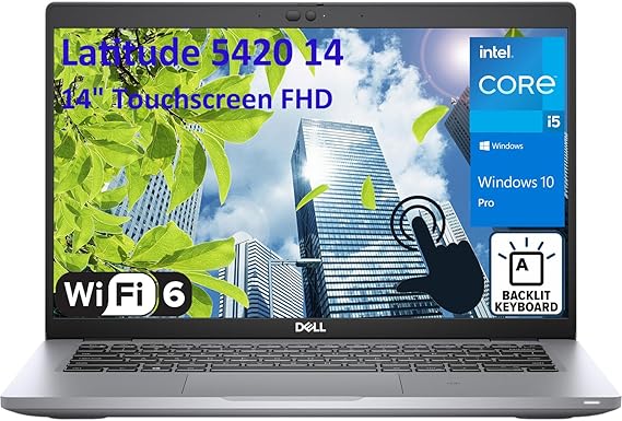 Dell Latitude 5420 14 5000 14" Touchscreen FHD Business Laptop Computer, Intel i5-1145G7 (Beat i7-1065G7), 32GB DDR4 RAM, 1TB PCIe SSD, WiFi 6, Bluetooth, Backlit Keyboard, Windows 10 Pro