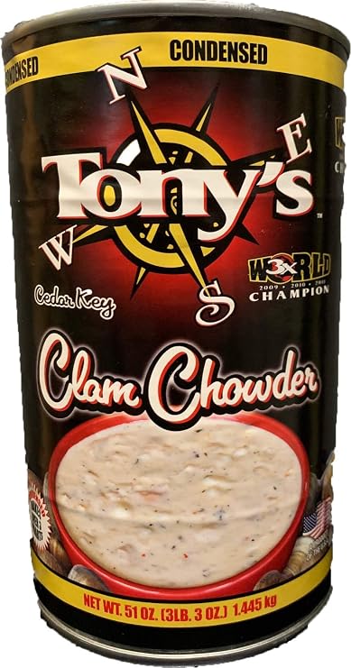 Tonys Clam Chowder, 3X World Champion, 51oz ounce (1 single can)