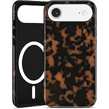 Jusy Compatible with MagSafe Brown Tortoise Shell Print Phone Case for iPhone Air, Amber Trendy Luxury Magnetic Soft TPU and Hard PC Protective Phone Cover for Women Girls - Yellow