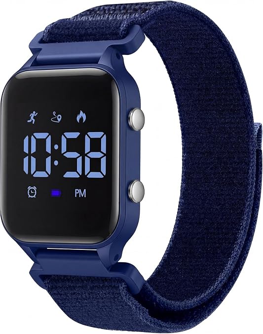 L LAVAREDO Kids Digital Watches for Boys Girls,Sport Watch with Pedometer Stopwatch Vibration Alarm Nylon Band for Ages 5-13,No App Fitness Tracker Watch for Kids Teens Birthday Gifts