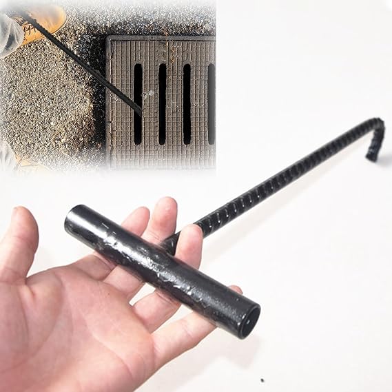 Stainless Steel Manhole Cover Hook, T Hook Manhole Tool Manhole Cover Lifter, Door Lifter Tool for Roller Shutter 60cm 70cm 80cm 90cm 100cm (Size : Length 25cm(9 7/8"))