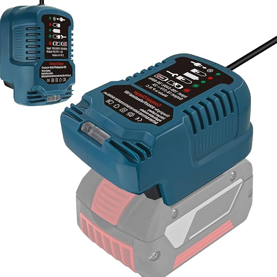 Schnellladegerät Ersatz für Bosch Professional 18V System GBA 18V Ladestation mit LED-Anzeige Kompatibel mit Bosch GBA 18V Akku BAT607 BAT614 BAT607G
