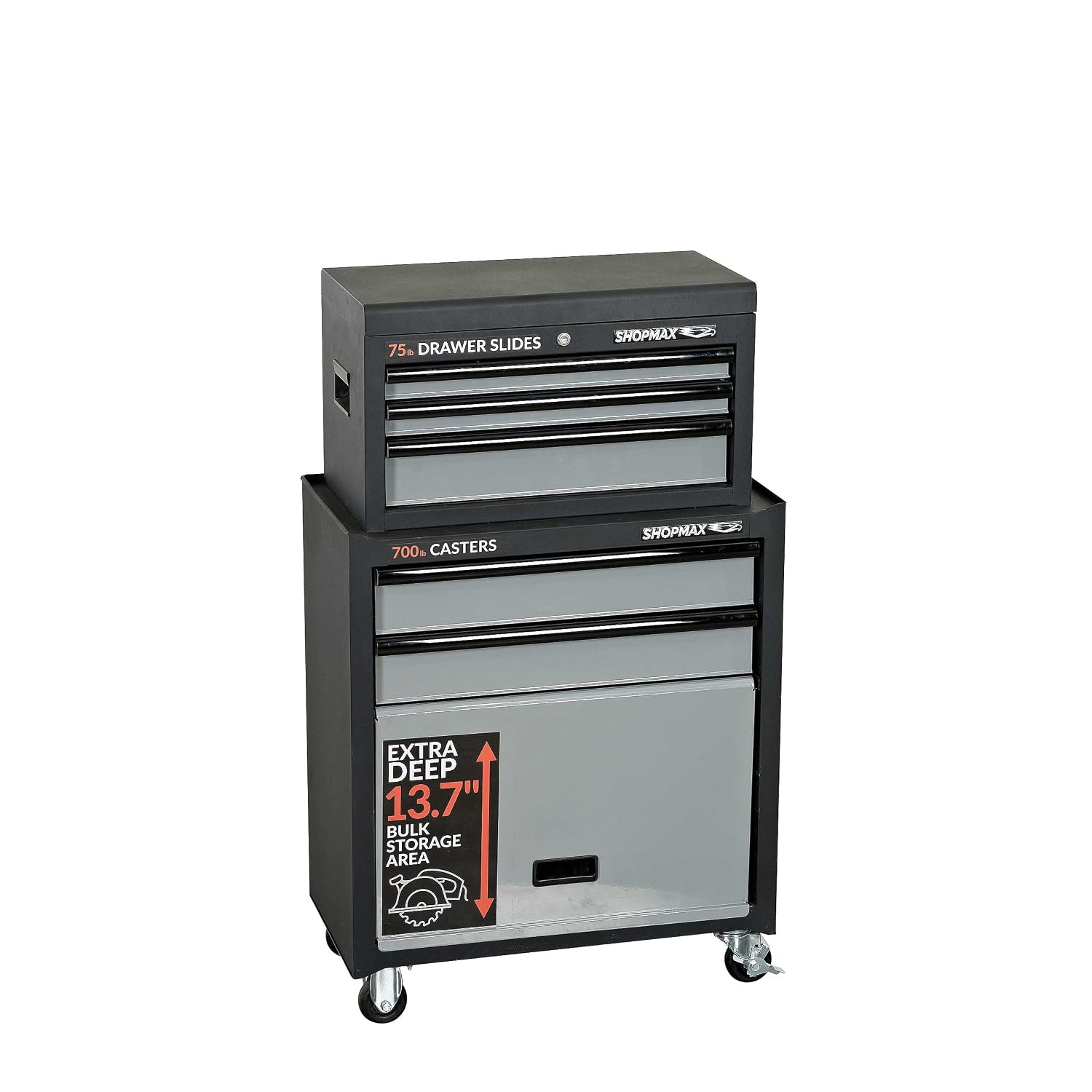 27 in. 5 Drawer  1 Panel Door Tool Chest and Rolling Cabinet Combo