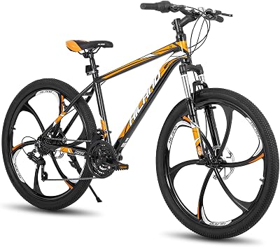 HH HILAND Mountain Bike, 36Multi-Spokes, 21 Speeds Drivetrain, Aluminum Frame 26 Inch Wheels, Disc-Brake Bike for Men Women Mens MTB Bicycle