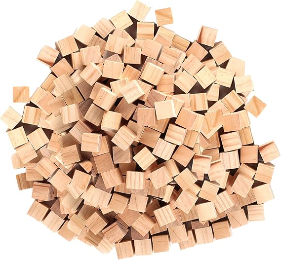 500 Pcs Small Wooden Cubes Wooden Blocks for CraftsWood Blocks | 10mm/0.39 Inch Unfinished Square Wood Cubes, Natural Solid Wood Square Block for Carving Puzzle Making DIY ProjectsDecoration
