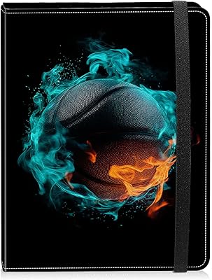 Photo Album 4x6 Photos - 60 Photos Capacity PU Leather Cover Photo Album with Strong Elastic Band, Portable Picture Album for Family Wedding Wedding Anniversary, Bright Blue Basketball