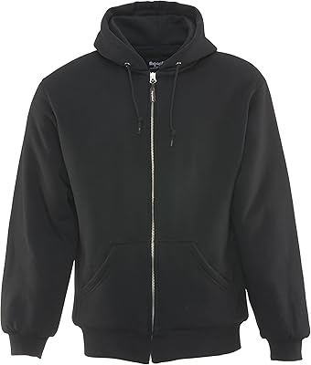 RefrigiWear Insulated Quilted Sweatshirt, 3 Layer Zip Up Work Hoodie for Men