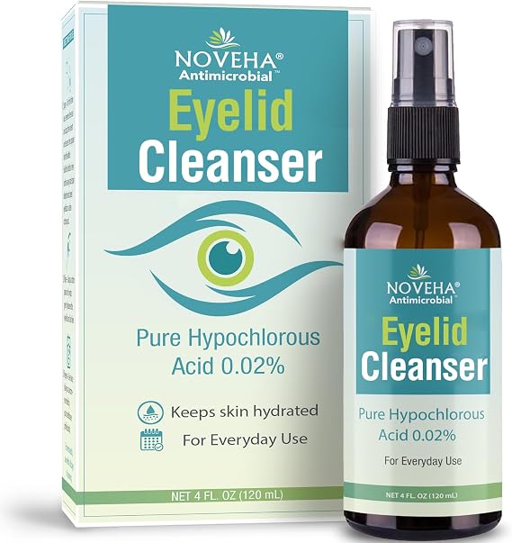 Eyelid and Lash Cleanser | Fast Acting Soothing Formula, Effective Relief from Irritation, Dry Eyes, Styes and Blepharitis, 0.02% Pure and Gentle Hypochlorous Acid Spray, 120mL (4 oz)