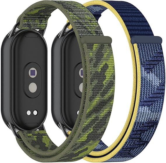 2本パック バンド Xiaomi Smart Band 10/9/8 ストラップ対応 調節可能 通気性 二層織 交換用ストラップ ループ留め ソフト 軽量 リストバンド 男女兼用