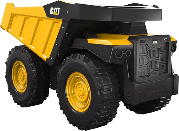CAT Construction Toys, 20" Mighty Steel Dump Truck - Sturdy Steel & Plastic Construction - Real Working Dump Bin - Ideal for 3+ Yr Olds -Built to Last, Yellow