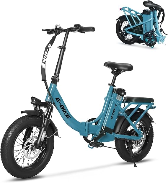 Electric Bike for Adults, 500W / 750W Long Range Foldable Ebike with Removable Battery, 40-120 Mile/25-30MPH, 20"/16 Fat Tire Electric Bicycle
