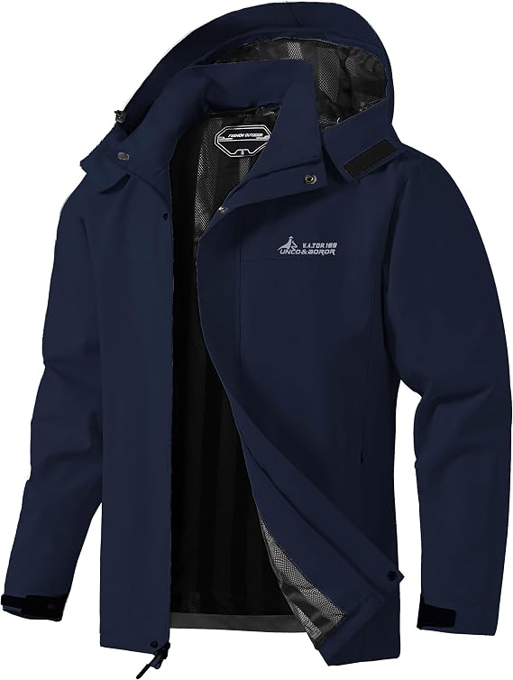 Mens Lightweight Waterproof Hooded Rain Jackets Casual Fall Spring Big and Tall Jacket Raincoat Windbreaker Outdoor Gear