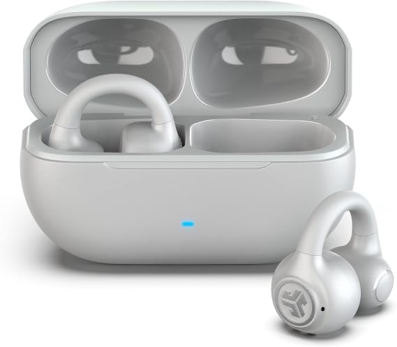 JLab, Flex, Open Ear Earbuds, Clip On Wireless Bluetooth Earbuds, Open Ear Headphones, Cloud White