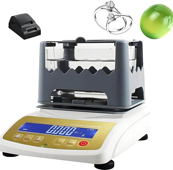 Density Analyzer for Gold and Silver,Digital Electronic Gold Purity Tester,Gold Purity Testing Machine,for Karat Value and Density Testing 300K+Printer