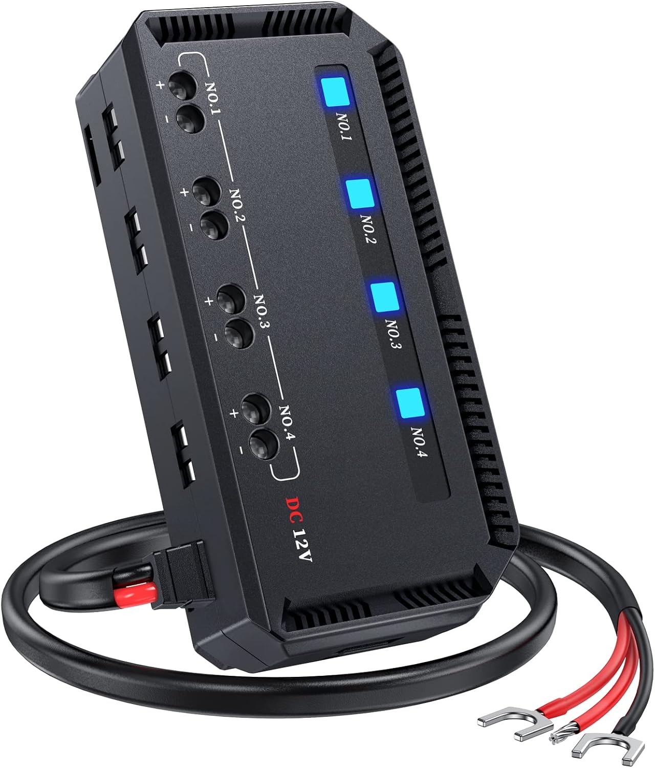 Extractme 12v ヒューズブロック ユニバーサル20a オートバイヒューズリレーボックスキット Led警告インジケーター付き オートバイアクセサリー電源ユニット4回路 ヒューズボックスバッテリー 12ボルト自動車用