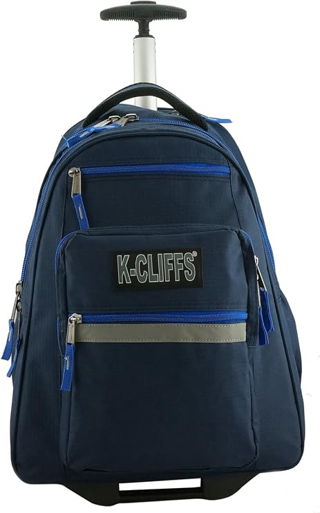 Rolling Backpack School Backpacks with Wheels Deluxe Trolley Book Bag Multiple Pockets