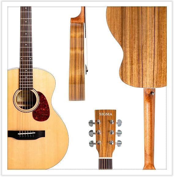 SIGMA Junior 3/4 Size Acoustic Guitar, Solid Spruce Top, Dao Back & Sides, Natural Gloss, Rosewood Bridge, Premium Name-Brand Steel Strings, Mini Acoustic Guitar Suitable for Travel, Right (20MINI)