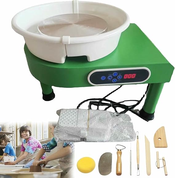 350W Electric Pottery Wheels 25cm Turntable, Pottery Forming Machine with Foot Pedal and Removable ABS B, Pottery Wheel for Adults Kids Beginners DIY Clay Art~/