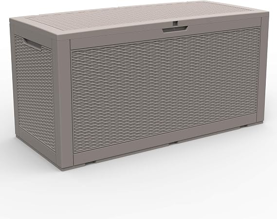 Modern-Depo 100 Gallon Deck Box Waterproof Outdoor Storage Bench