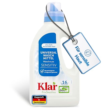 Clear EcoSensitive Universal Detergent Washing Nut 750 ml 16 Washes Unscented for allergy sufferers vegan
