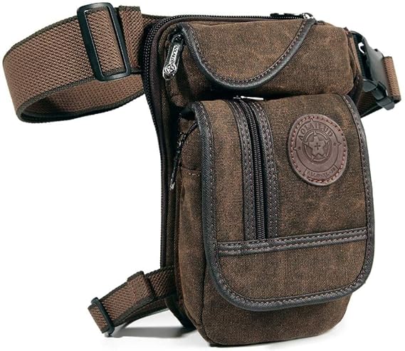 Canvas Waist Pack Drop Leg Bag for Men Women - Multi-Purpose Motorcycle Thigh Bag for Outdoor Travel Hiking
