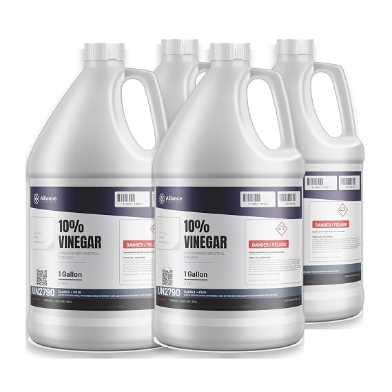 Alliance Chemical 10% Vinegar - Concentrated Industrial Strength - 4 Gallon Case