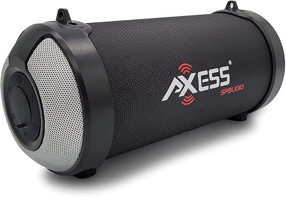 Axess Portable Wireless Bluetooth Speaker USB C, FM Radio, Aux Inputs 3 Speaker for Rich Sound & Bass with LED Lights, TWS+ Link, Good for Home Or Outdoor Use SPBL1010 Small Bluetooth Speaker