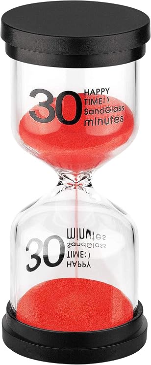 SuLiao Hourglass 30 Minute Sand Timers: Large Colored Red Sand Clock, Reloj De Arena 30 Minutos, Plastic Hour Glass Sandglass for Kids, Games, Classroom, Kitchen, Decor
