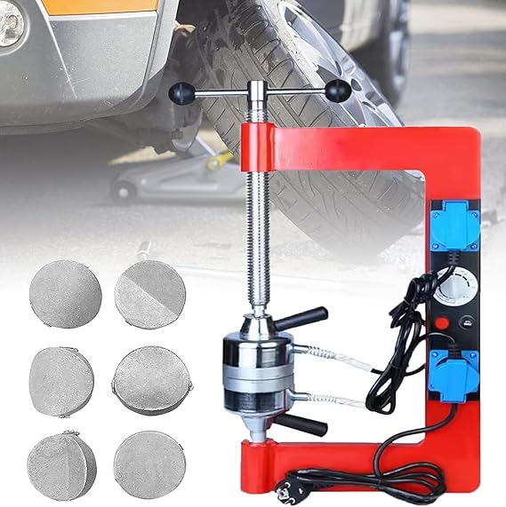 Tire Vulcanizing Machine Kit with 6 Moulds, 150℃-180℃ Tyre Heating Repair Tool for Small Car Tires - Tire Auto Repair Machine - Tire Vulcanizer