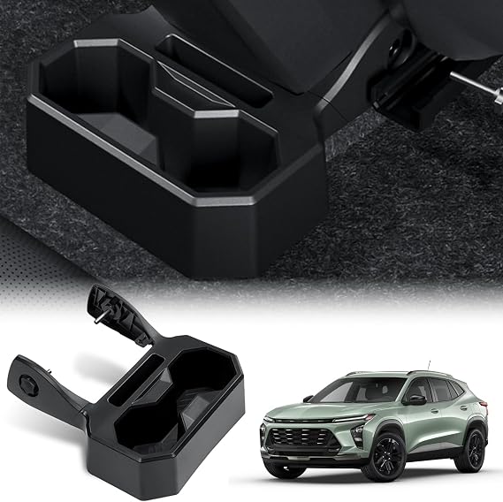 Backseat Floor Cup Holder Console Mounted Drink Holder Rear Storage Organizer Interior Accessories Compatible with Chevrolet/Chevy Trax 2024 2025 2026