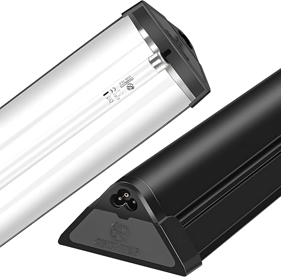 T5 UVA UVB Reptile Light Combo Kit(100V-250V Wide Voltage), Reptile Light Fixture with UVB 10.0 Fluorescent Tube, 8W UVA UVB Lamp Bulb for Bearded Dragon Tortoise [Energy Class E]