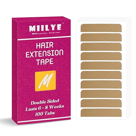 MIILYE Hair Extension Tape 100 Tabs-Double Sided Adhesive Replacement Tape
