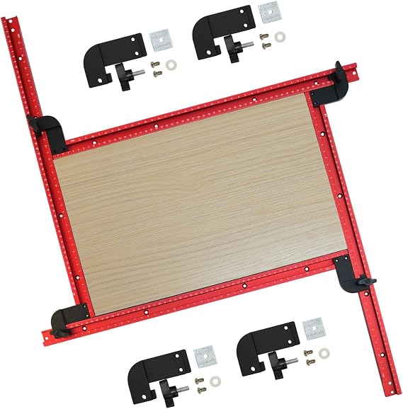 Adjustable Router Jigs and Templates Guide, Juice Groove Router Jig for Creating Square and Rectangular Recesses Slots and Face Panel Working Area 23.6 x 23.6 inch