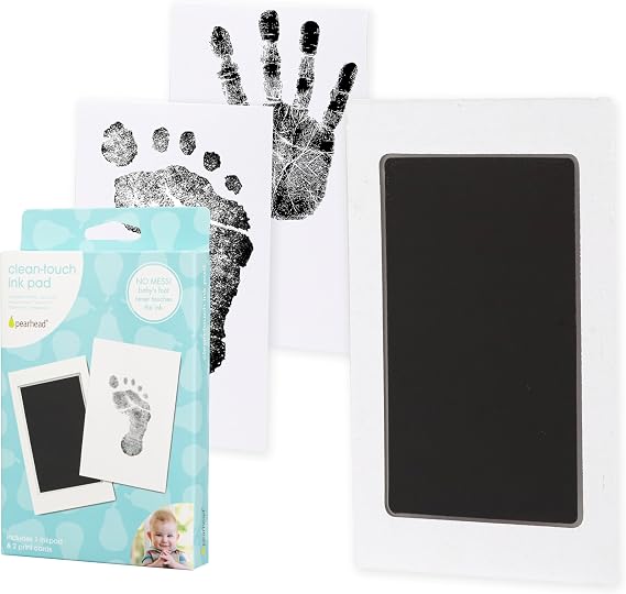 Pearhead Inkless Baby Hand and Footprint Kit, Clean-Touch, Newborn, 1-Pack
