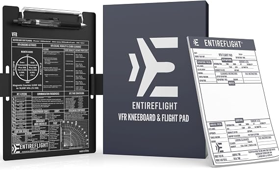 VFR Pilot Kneeboard Aviation Knee Board with Flight Notepad | Pilot Accessories for Student Pilot Essentials | Premium Aluminum Kneeboard Pilot Gear Supplies | Flight Simulator Accessories