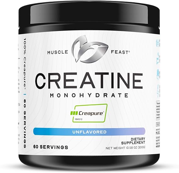 Muscle Feast Creapure Creatine Monohydrate Powder, Unflavored (300g)
